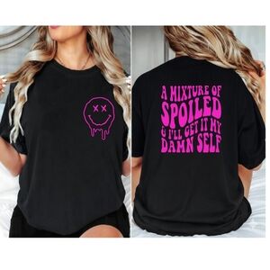 Spoiled and get it myself shirt retro cute popular trendy Pink